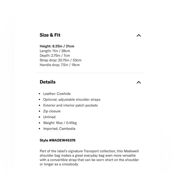 Madewell Black Leather Crossbody/Shoulder Bag - Picture 8 of 8